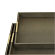 Koi 3pc Nested Serving Tray Set- Faux Shagreen Texture- Bronze Wood