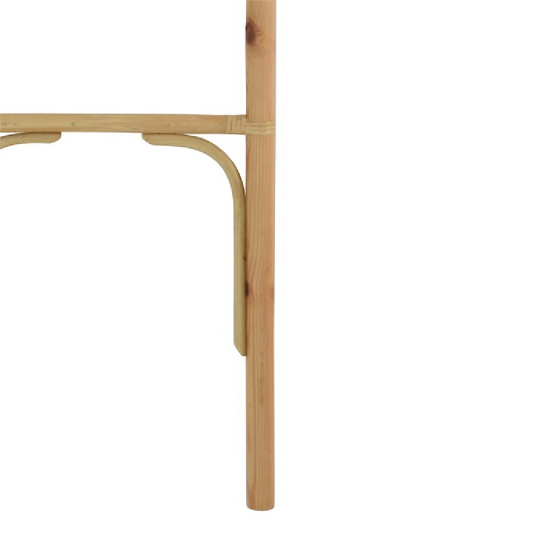 Kinu Decorative Ladder Rack with Round Top- Natural Brown Fiber- 72 Inch