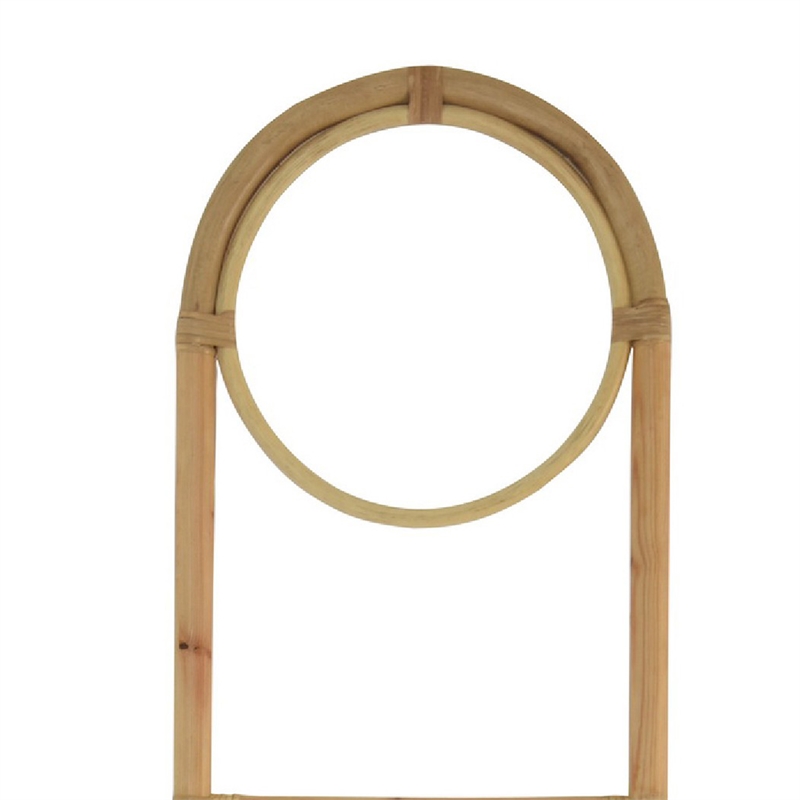 Kinu Decorative Ladder Rack with Round Top- Natural Brown Fiber- 72 Inch