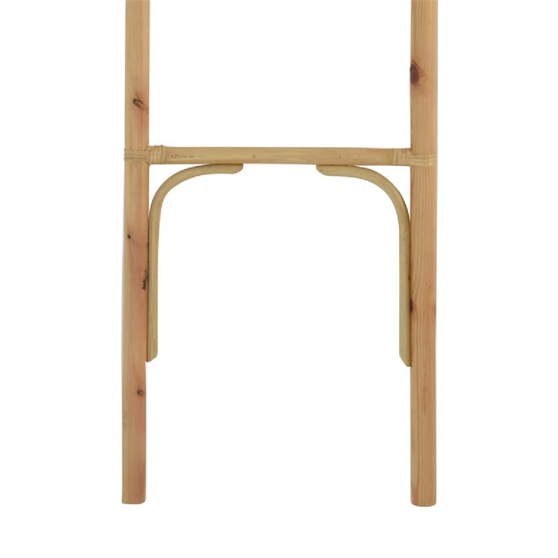 Kinu Decorative Ladder Rack with Round Top- Natural Brown Fiber- 72 Inch
