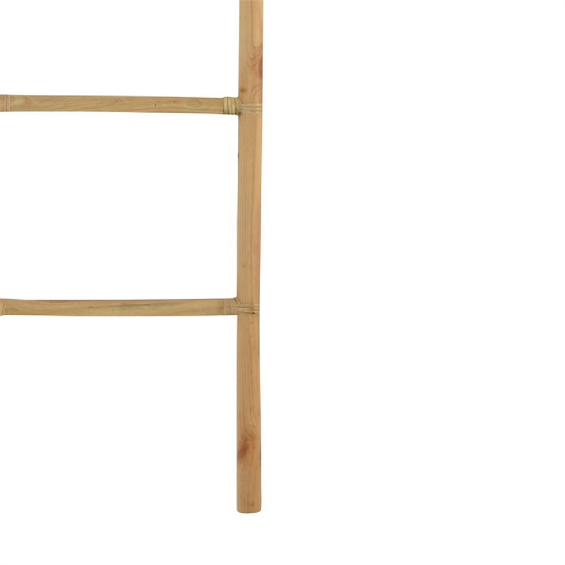 Kinu Decorative Ladder Rack with Arch Top- Natural Brown Wood- 72 Inch