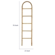 Kinu Decorative Ladder Rack with Arch Top- Natural Brown Wood- 72 Inch