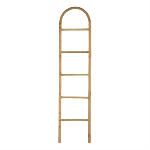 Kinu Decorative Ladder Rack with Arch Top- Natural Brown Wood- 72 Inch