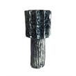 Asmi Decorative Vase- 2-Tier Design- Ribbed Brown and Gray Ceramic 14 Inch