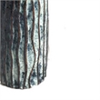 Asmi Decorative Vase- 2-Tier Design- Ribbed Brown and Gray Ceramic 14 Inch