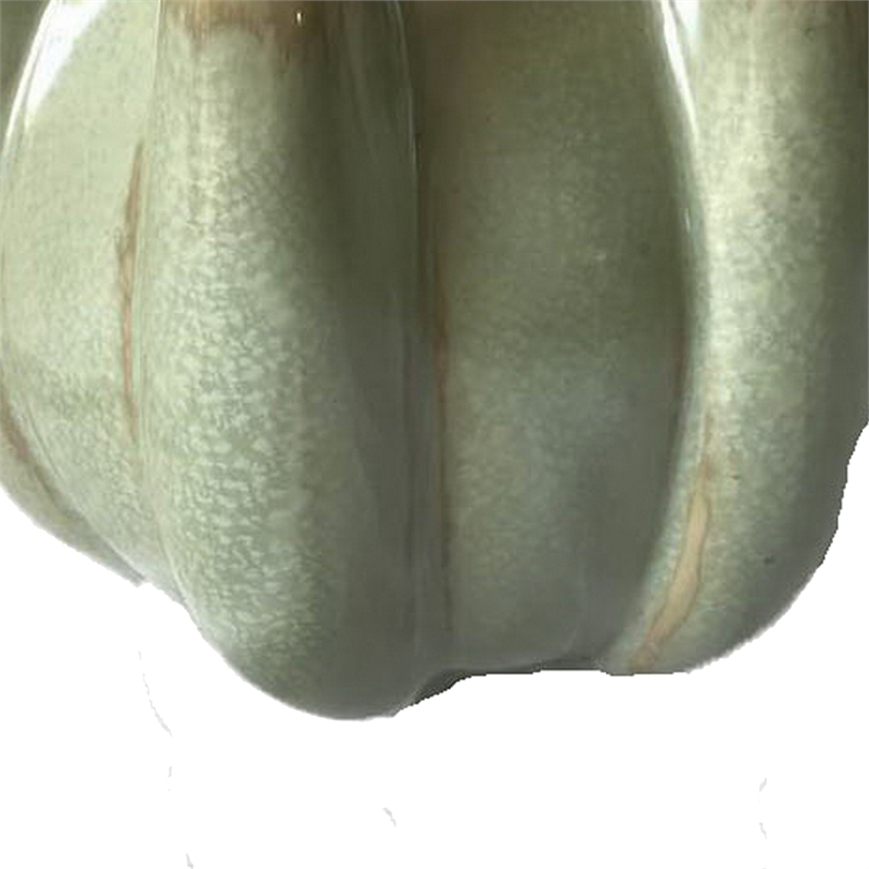 Tulipiere Vase- Crackled Texture- Sage Green and Brown Ceramic 9 Inch