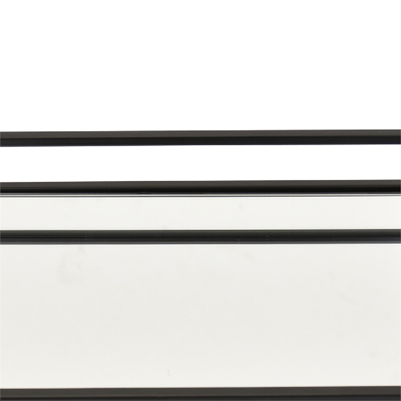 Shaya Rectangular Tray- Gallery Frame w Rails- Glass- Black Metal 16 Inch
