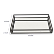 Shaya Rectangular Tray- Gallery Frame w Rails- Glass- Black Metal 16 Inch