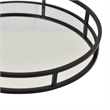 Shaya Round Tray- Gallery Frame w Rails- Glass- Black Metal 15 Inch