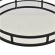 Shaya Round Tray- Gallery Frame w Rails- Glass- Black Metal 15 Inch