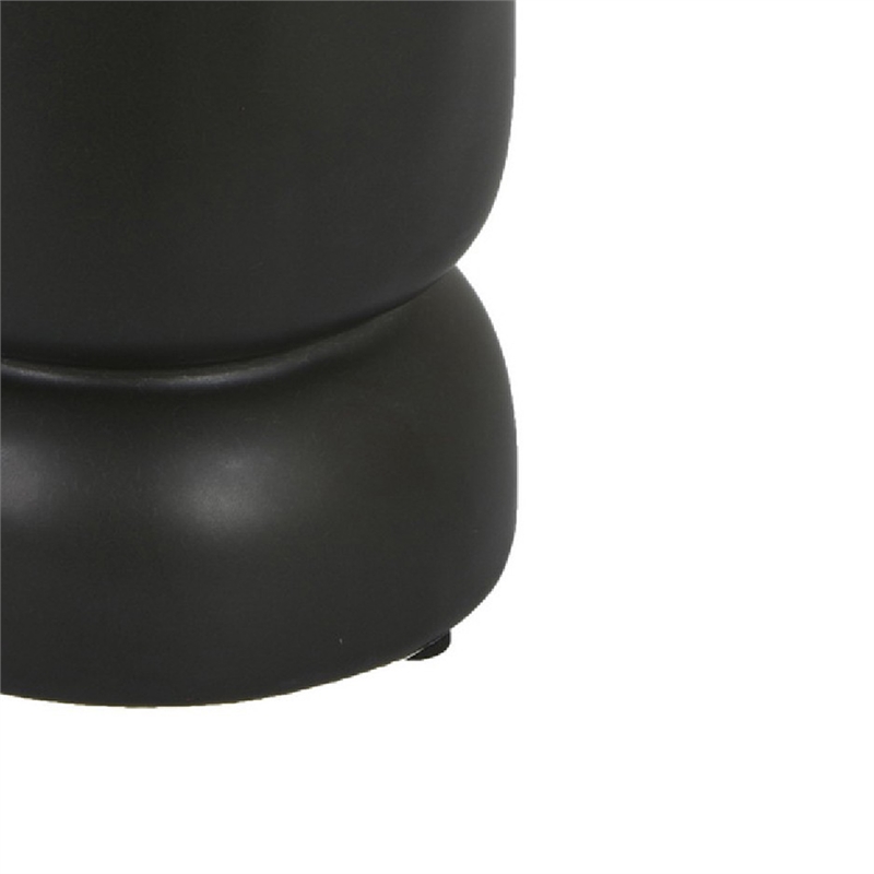 Dere Capsule Vase- Lug Handles- Pedestal- Matte Black Ceramic 16 Inch
