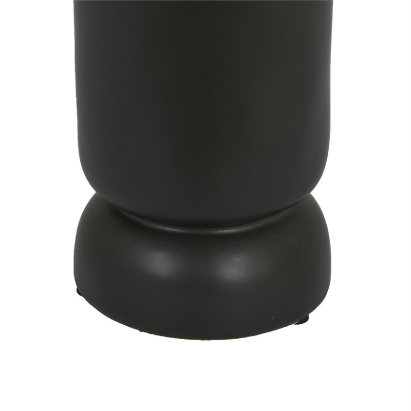 Dere Capsule Vase- Lug Handles- Pedestal- Matte Black Ceramic 16 Inch