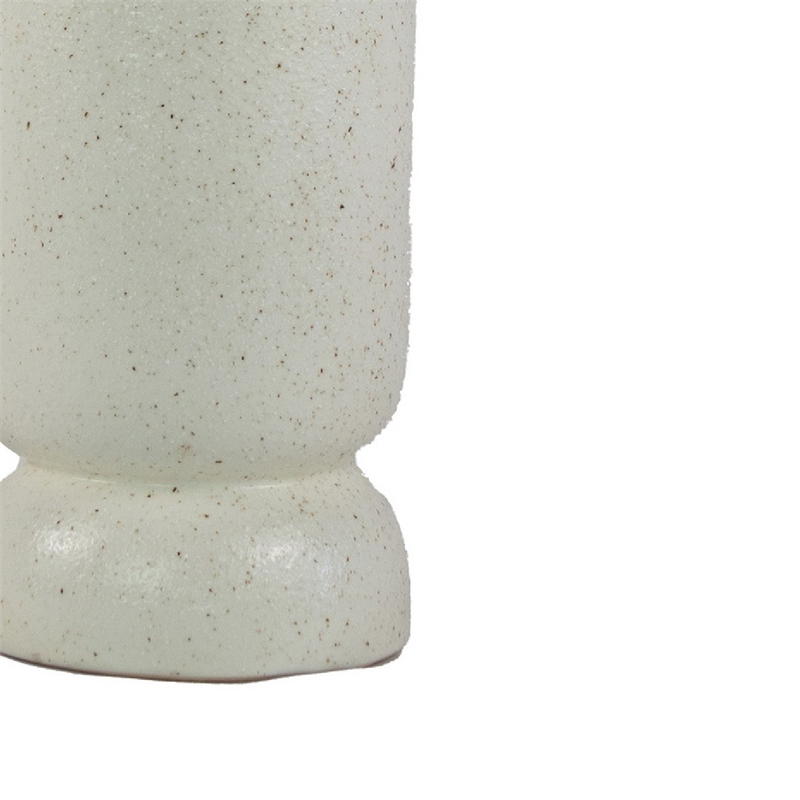 Dere Capsule Vase- Lug Handles- Pedestal- Matte White Ceramic 16 Inch