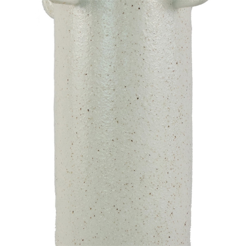 Dere Capsule Vase- Lug Handles- Pedestal- Matte White Ceramic 16 Inch