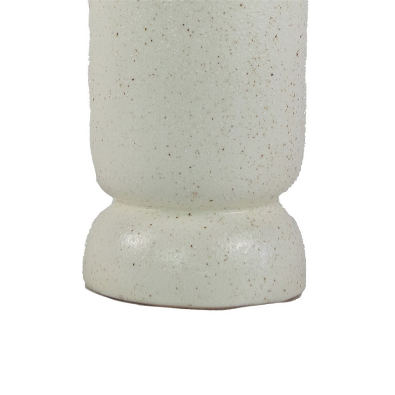 Dere Capsule Vase- Lug Handles- Pedestal- Matte White Ceramic 16 Inch