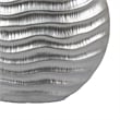 Tyler Round Vase with Textured Wave Pattern Design- Silver Ceramic 14 Inch
