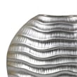 Tyler Round Vase with Textured Wave Pattern Design- Silver Ceramic 14 Inch