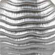 Tyler Round Vase with Textured Wave Pattern Design- Silver Ceramic 14 Inch