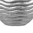 Tyler Round Vase with Textured Wave Pattern Design- Silver Ceramic 14 Inch