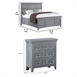 Full Bedroom Set- Gray and Chrome- 2 Piece Set with Nightstand