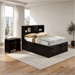 Full Bedroom Set- Black and Nickel- 2 Piece Set with Nightstand