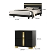 Full Bedroom Set- Black and Gold- 2 Piece Set with Nightstand