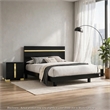 Full Bedroom Set- Black and Gold- 2 Piece Set with Nightstand