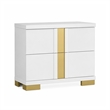Full Bedroom Set- White and Gold- 2 Piece Set with Nightstand