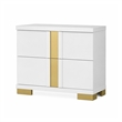 Full Bedroom Set- White and Gold- 2 Piece Set with Nightstand