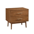 Full Bedroom Set- Walnut Brown and Nickel- 2 Piece Set with Nightstand