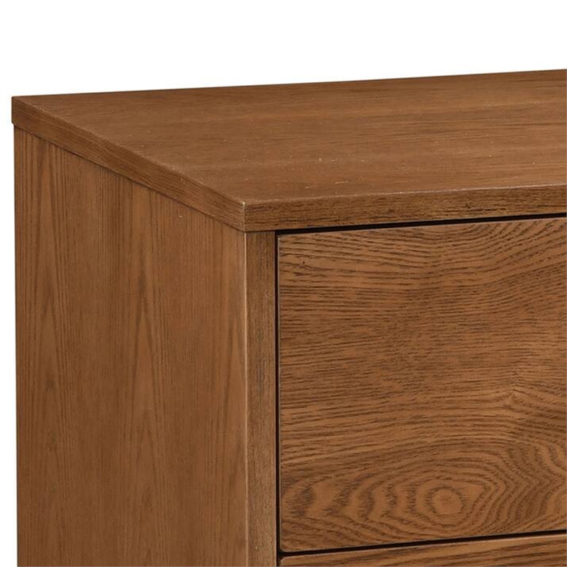Full Bedroom Set- Walnut Brown and Nickel- 2 Piece Set with Nightstand