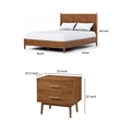 Full Bedroom Set- Walnut Brown and Nickel- 2 Piece Set with Nightstand