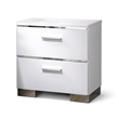 3pc King Bedroom Set- White- Silver Wood- 2 Nightstands