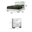 3pc King Bedroom Set- White- Silver Wood- 2 Nightstands