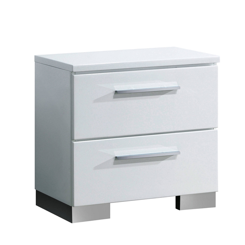 3pc King Bedroom Set- White and Black Wood- 2 Nightstands