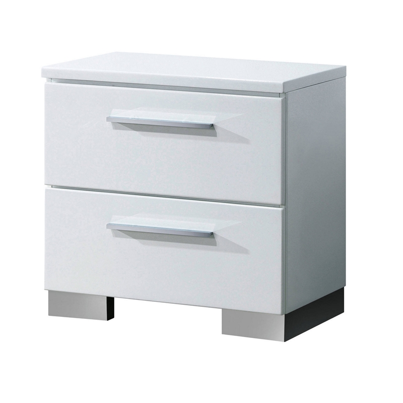 3pc King Bedroom Set- White and Black Wood- 2 Nightstands