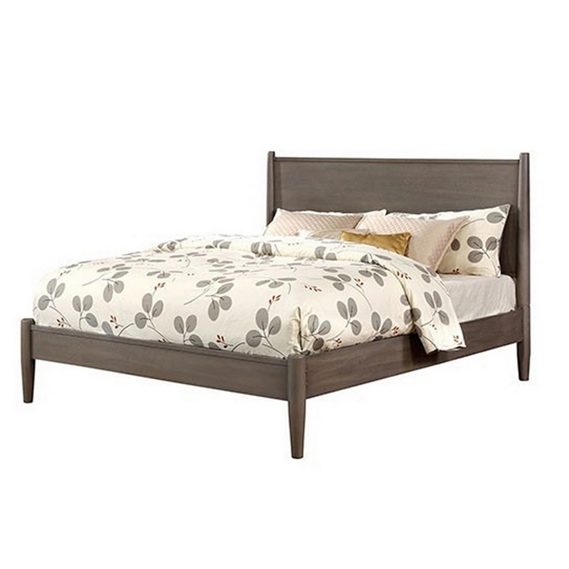 3pc King Bedroom Set- Gray Wood- 2 Nightstands