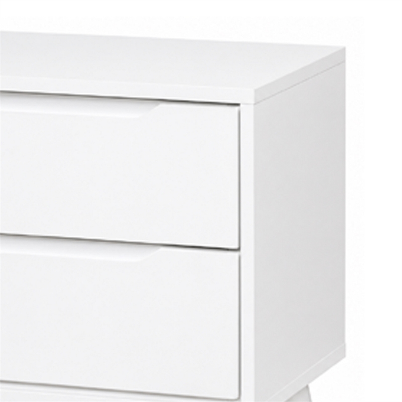 2pc King Bedroom Set- White Wood- Nightstand