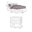 3pc King Bedroom Set- White Wood- 2 Nightstands