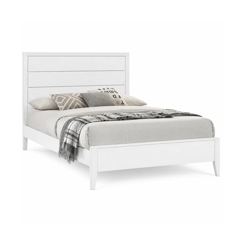 3pc King Bedroom Set- White- Bronze Wood- 2 Nightstands