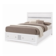 2pc King Bedroom Set- Black- White Wood- Nightstand