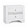 2pc King Bedroom Set- Black- White Wood- Nightstand