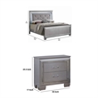 3pc King Bedroom Set- Gray Wood- 2 Nightstands