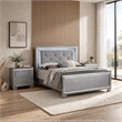 3pc King Bedroom Set- Gray Wood- 2 Nightstands