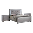 3pc King Bedroom Set- Gray Wood- 2 Nightstands