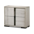 3pc King Bedroom Set- White Wash- Chrome- 2 Nightstands
