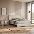 3pc King Bedroom Set- White Wash- Stone Gray- 2 Nightstands