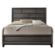 3pc King Bedroom Set- Gray- Black Wood- 2 Nightstands