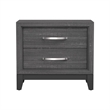 3pc King Bedroom Set- Gray- Black Wood- 2 Nightstands