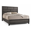 3pc King Bedroom Set- Gray- Black Wood- 2 Nightstands